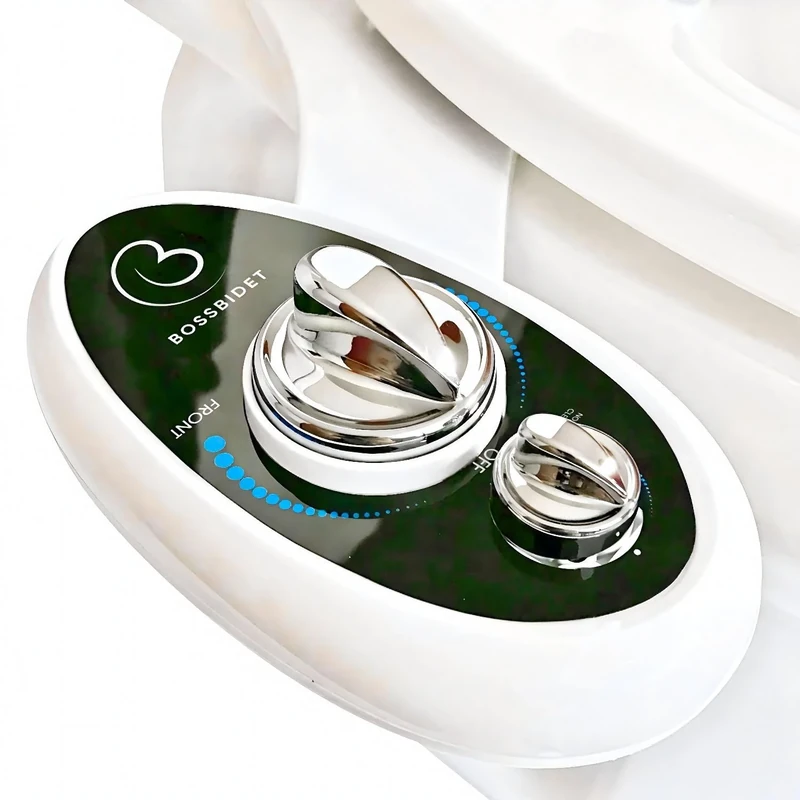 BOSS BIDET Toilet Attachment | Cleans Your Tushy | Warranty - Lifetime | Dual Nozzle | 30 Day Guarantee | Self Cleaning Feature | Sprayer - Luxury Black & White - Image 1
