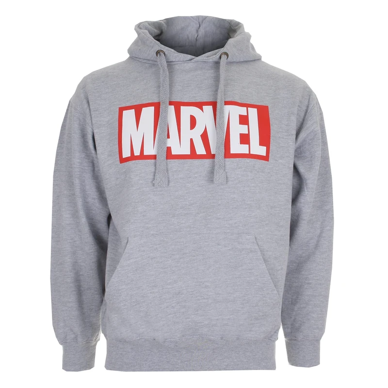 Marvel Men's Core Logo Hoodie, Grey (Sport Grey), S UK