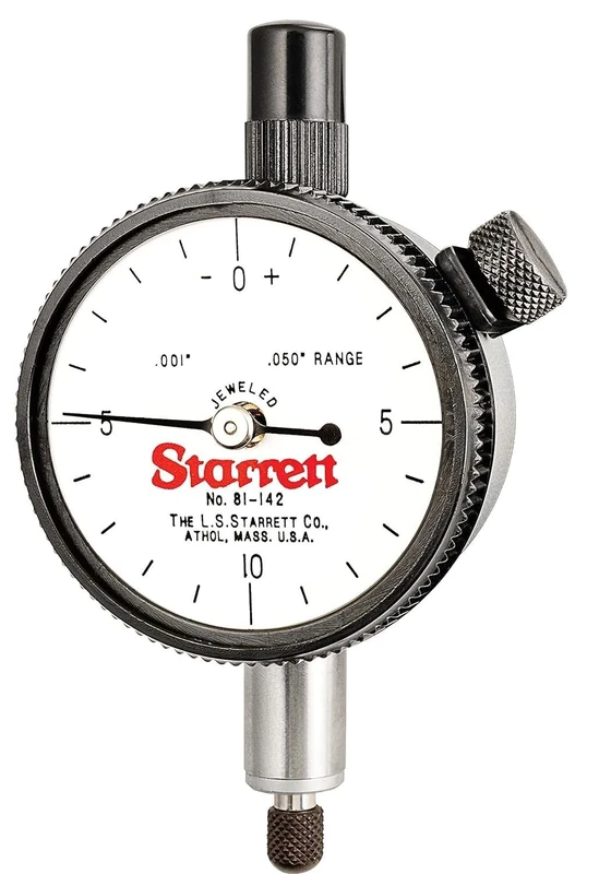 Starrett 81-142J Dial Indicator, Range: .050", Dial Reading: 0-10-0