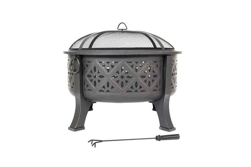 MORESQUE DEEP STEEL FIREPIT WITH GRILL