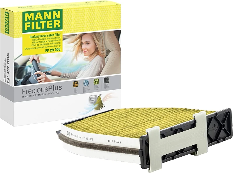 MANN-FILTER FP 29 005/1 Cabin Air Filter - FreciousPlus Biofunctional Pollen Filter - For right-hand drive vehicles for Cars + Transporters - Image 1