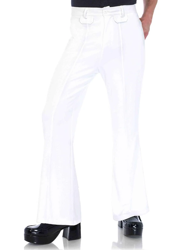 Leg Avenue Men's Bell Bottom Disco 70s Pants - White - S/M - Image 1