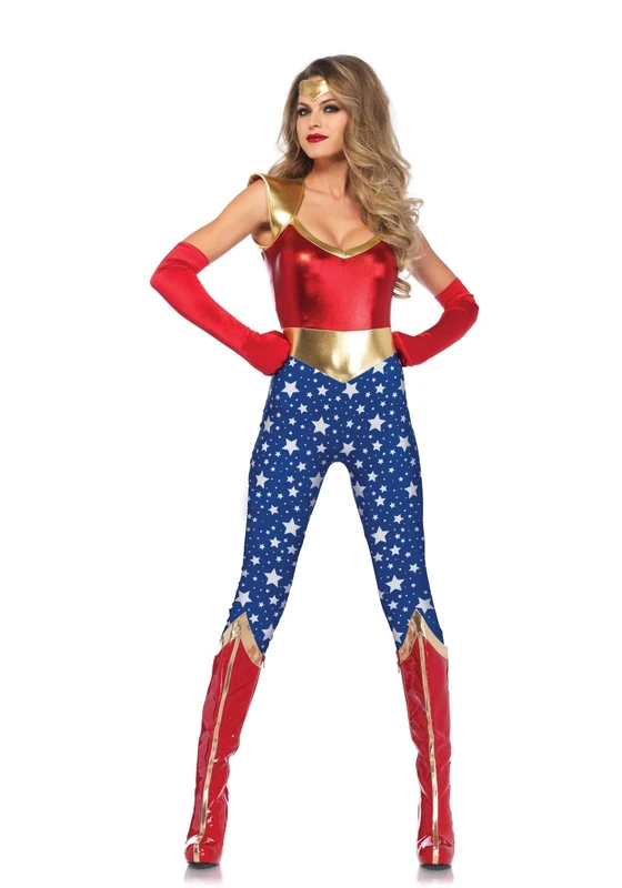 Leg Avenue 85577 Sensational Super Hero Fancy Dress Costume (Large, UK 14-16, 2-Piece) - Image 1