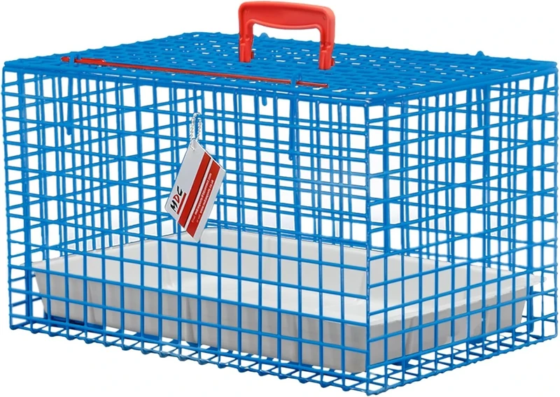 MDC Cat Carrier with Top Opening – Lightweight Mesh Pet Travel Crate for Vet Visits, Cats & Kittens – Breathable, Easy Clean Cat Basket with Handle – Secure & Spacious Cat Crate for Travel, Blue