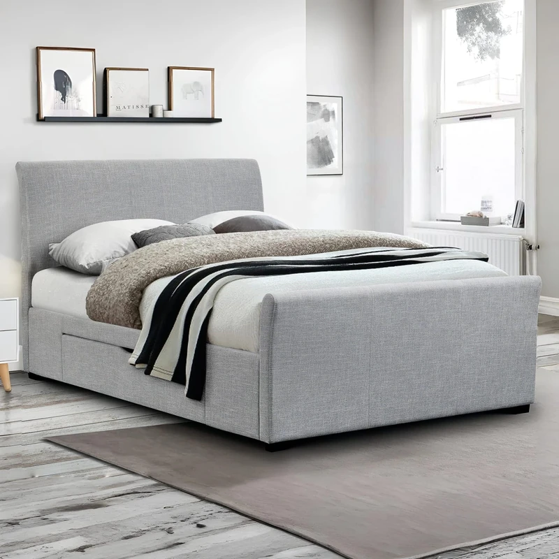 Julian Bowen Capri Bed, Light Grey, King