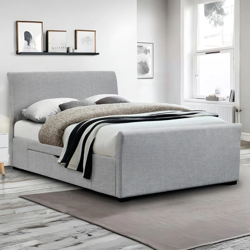 Julian Bowen Capri Bed, Light Grey, Double