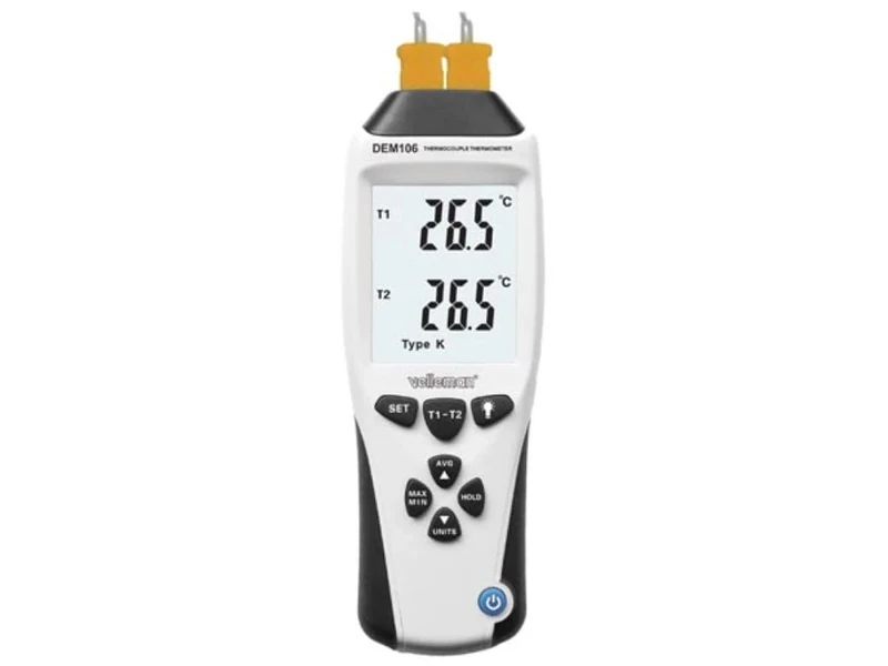 Velleman DEM106 K/J Type Thermocouple Thermometer, Multi-Colour