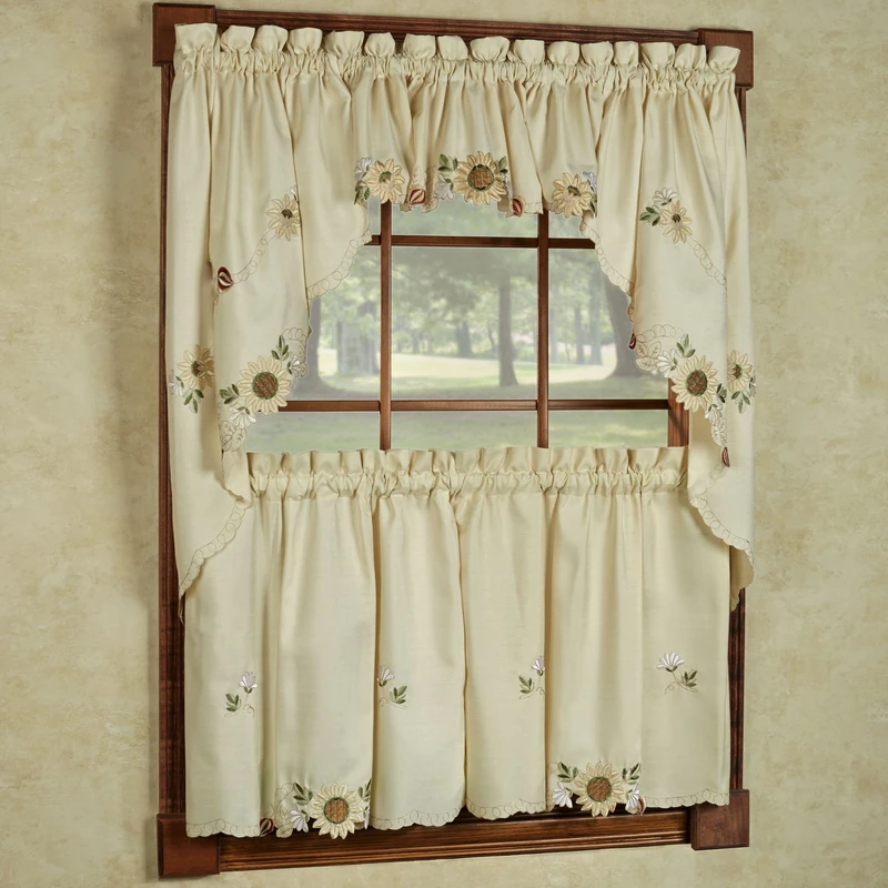 Sweet Home Collection Panels Sheer Rod Pocket Unique Styles and Prints, Polyester, Sunflower, 38" W x 60" L (Pack of 1)