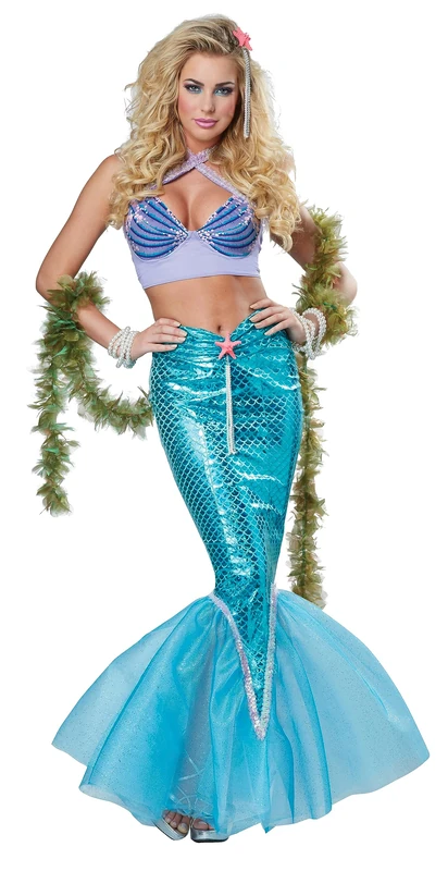 California Costumes Women's Deluxe Mermaid Adult-Sized Costume, Blue, XS