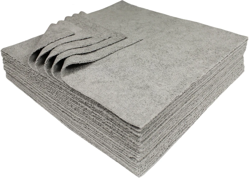KEXMY CleanAide Silver Embedded Cleaning Microfiber Towels Ultra Cut 12 X 12 Inches 25 Pack