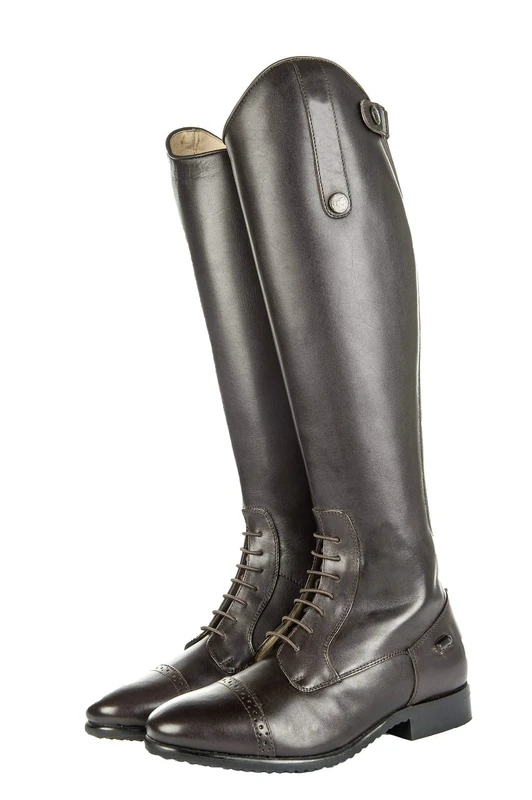 HKM 9217 Valencia Riding Boots, Leather Riding Boots, Normal/Extra Wide, Unisex 36-46, brown, 7 UK