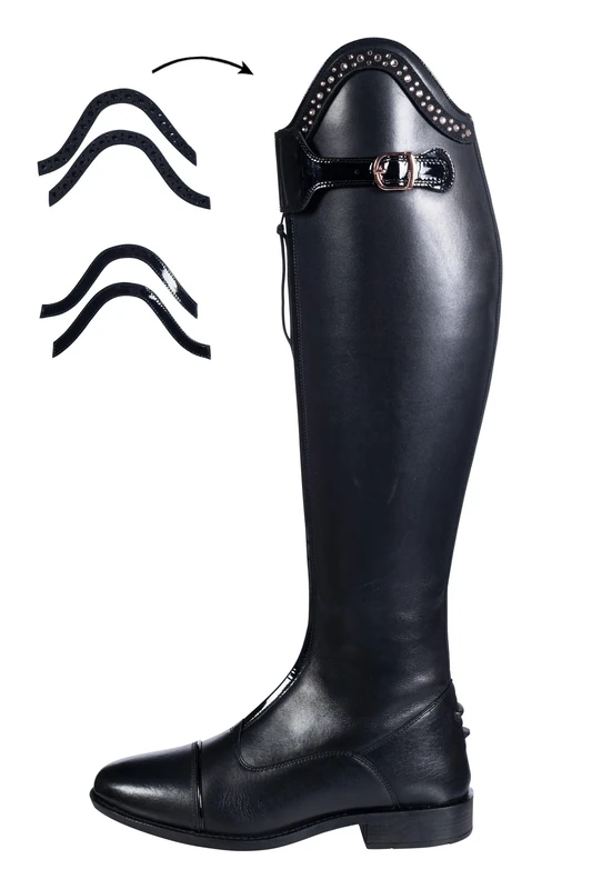 HKM Valencia 9217 Riding Boots, Leather Riding Boots, Unisex, Normal/Extra Wide, Black, 40 - Image 1