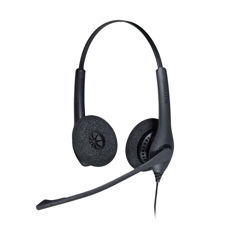 Jabra Biz 1500 USB-A On-Ear Stereo Headset - Corded Headphone with Noise-cancelling Microphone, Control Unit and Volume Spike Protection for Deskphones and Softphones