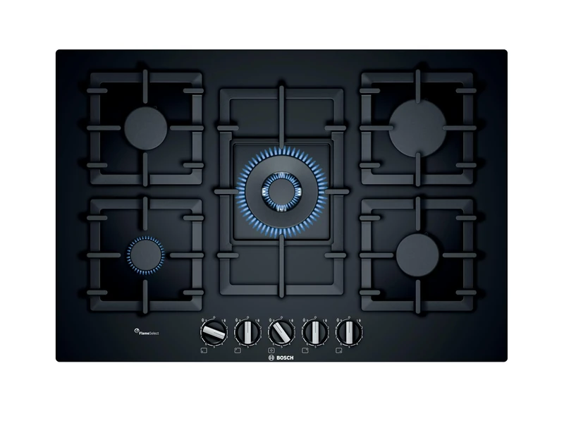 Bosch PPQ7A6B90 Series 6, Built-in Gas hob 75 cm Tempered glass