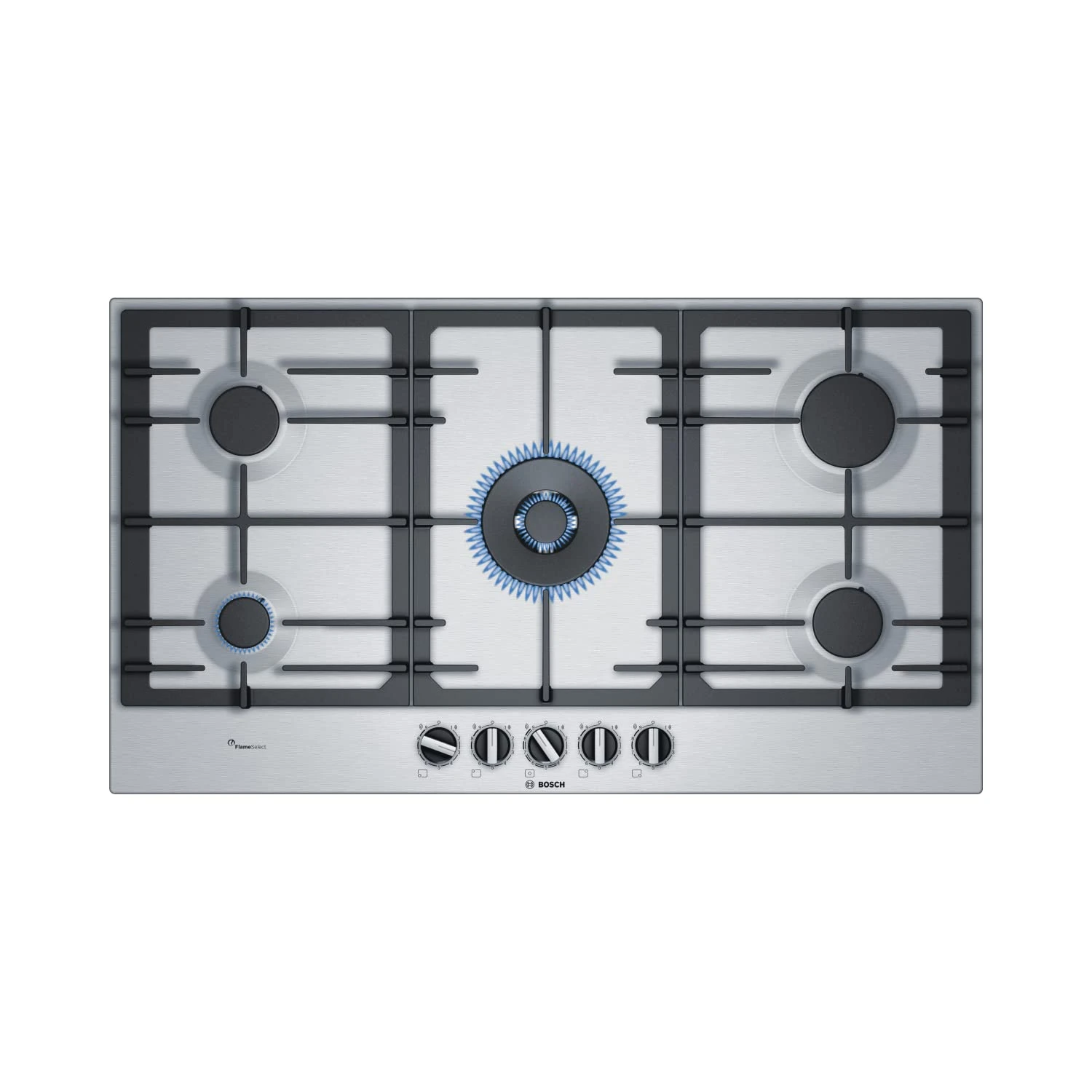 Bosch Serie | 6 pcr9 a5b90 Built-in Gas Hob – Plate (Built-in, Gas, Cast-Iron, Black, Stainless Steel, Stainless Steel, Rotating)