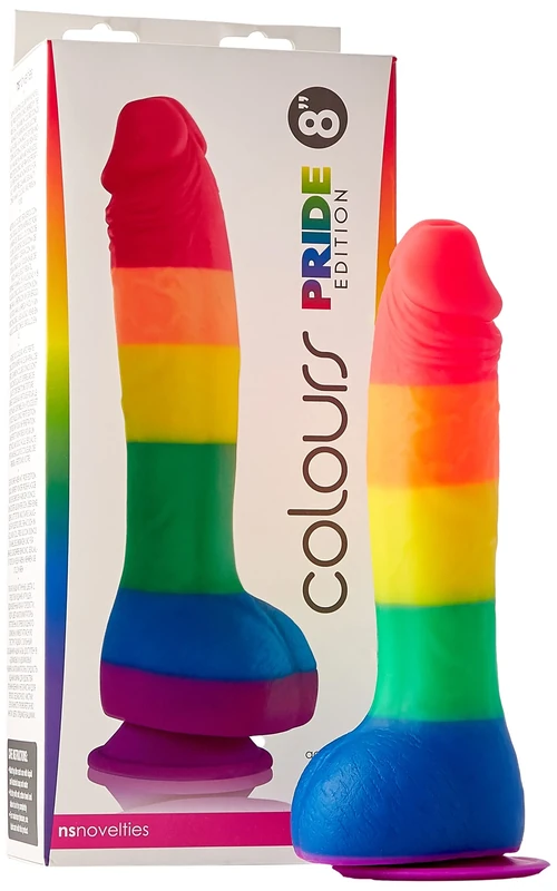 Ns Novelties Colour Pride Edition Dildo Multi, 8-Inch - Image 1