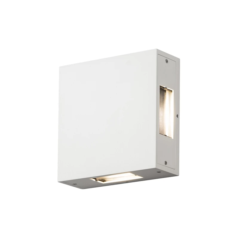 Konstsmide Outdoor Wall Lights/Cremona Four Way Up Down Adjustable Bulkhead/High Power LEDs 4 x 3 W Wall Lamp/Clear Acrylic Lens/Aluminium/IP54/Outside Light White, 6 x 17 x 17 cm, 7984-250