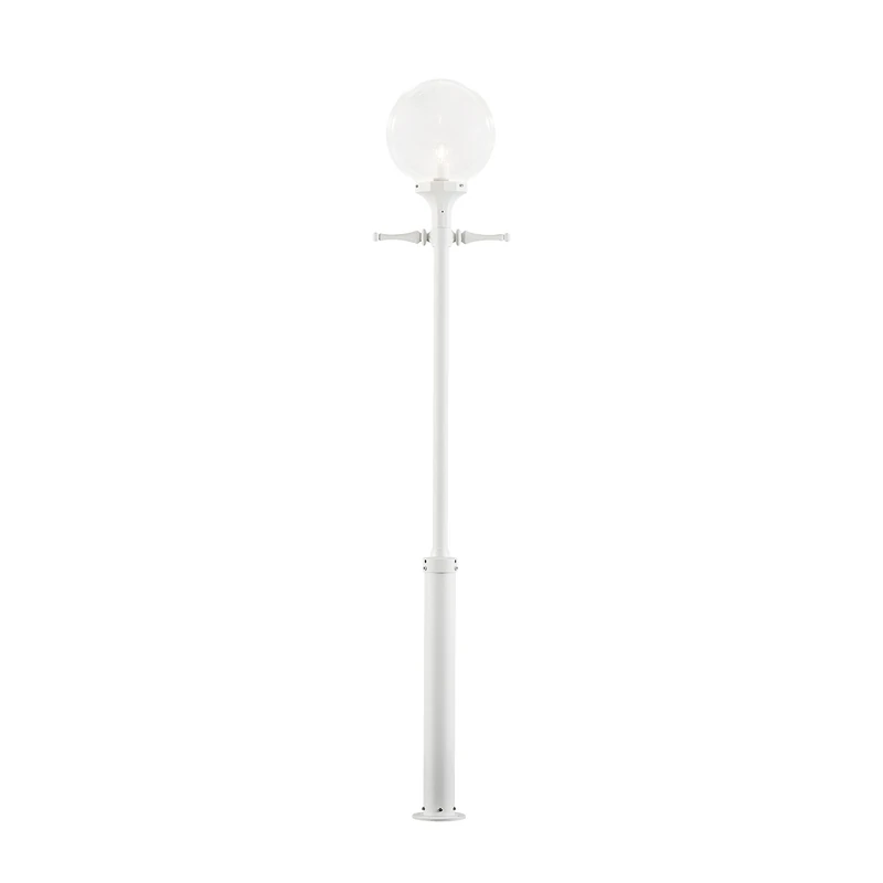 Konstsmide 468-250 Orion Head and Taurus Column Set / 2.4m High /Clear Glass Globe / Matt White