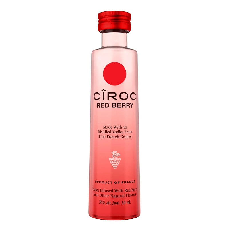 Cîroc Red Berry Flavoured Vodka | 37.5% vol | 15x5cl Ultra-Premium Vodka | Distilled 5 Times | Red & Wild Berries | Delicious & Elegantly Smooth