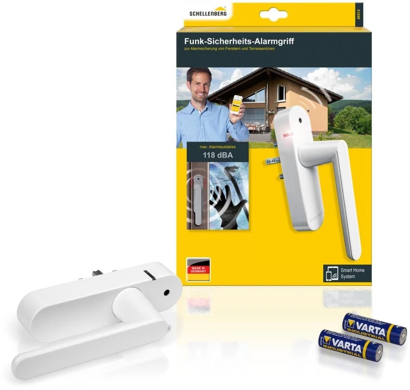 Schellenberg Smart Home Wireless Alarm Handle Square Variable Length, 46512