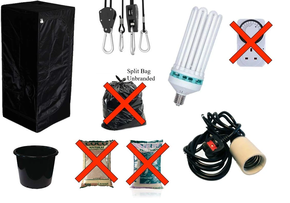 LUMII Best Complete Hydroponic Grow Tent Kit 40x40x140cm (Black)