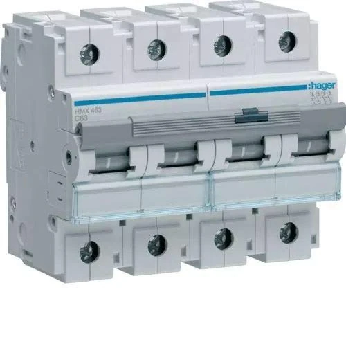 Hager HM Series – automatico magnetotermico Series – HM curva-c 50 KA 4 Pole 63 A