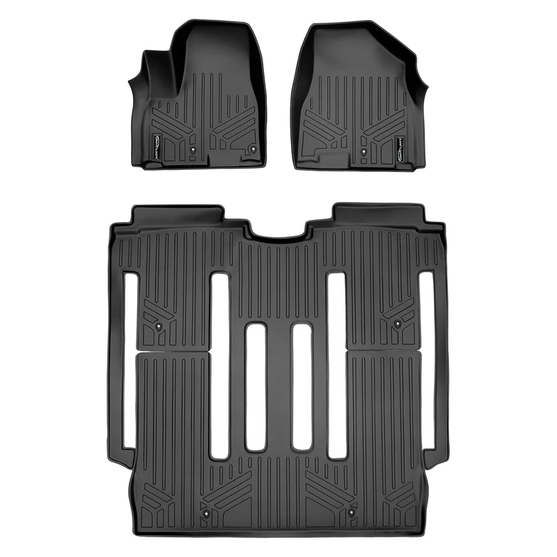 MAXLINER Floor Mats 2 Row Liner Set Black for 2015-2018 Kia Sedona 8 Passenger Model Only