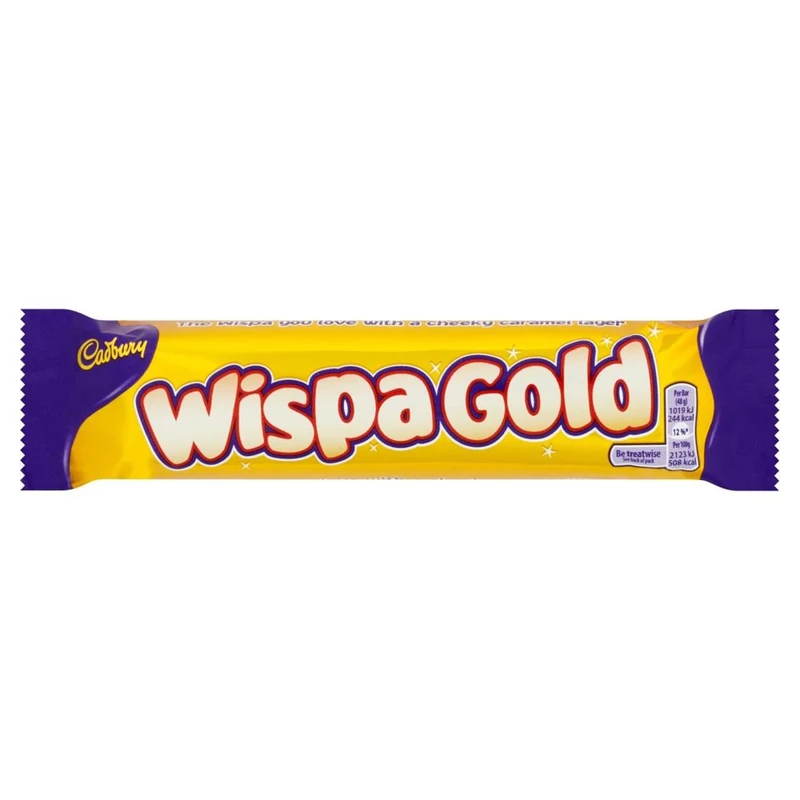Cadbury Wispa Gold Chocolate Bar, Textured Milk Chocolate with Soft Caramel, 48 g (Pack of 48)