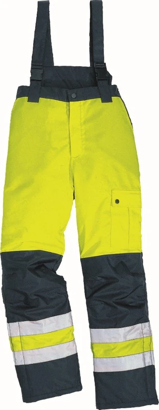 Delta Plus Mens Fargo High Visibility Trousers Fluorescent Yellow-Navy Blue 3Xl - Image 1