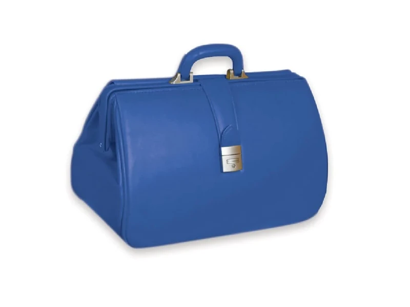 GIMA Simulated leather medical bag, KANSAS model, electric blue colour, for doctors, gp, nurses, therapists