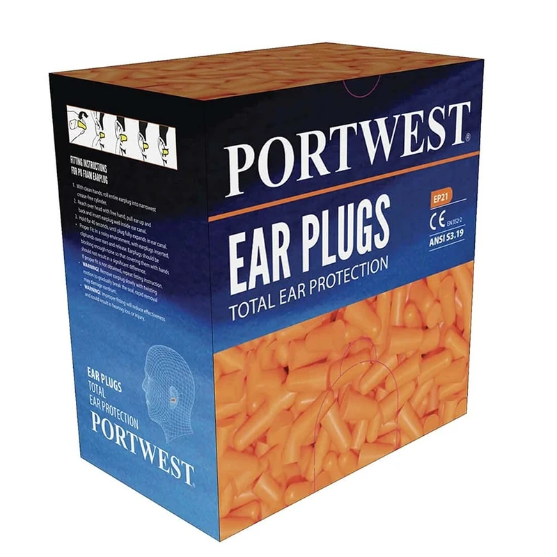 Portwest Ear Plug Dispenser Rell Pack (500 pairs), Color:Orange,Size:One Size,EP21ORR