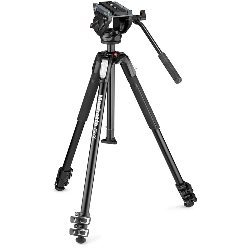 Manfrotto MVH500AH Fluid Video Head with MT190X3 Tripod
