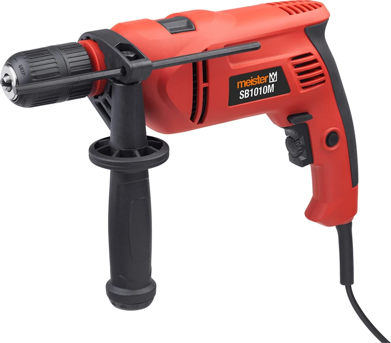 Meister Hammer Drill 1010 W, SB1010M - Keyless Drill Chuck - Speed Selection - with Additional Handle & Depth Stop/Drill/Impact Drill for Concrete & Metal / 5402270