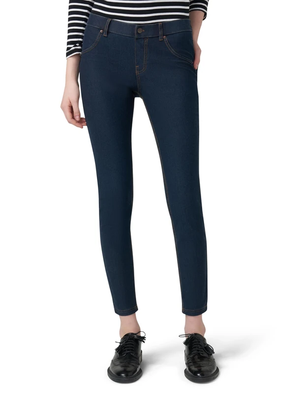 HUE Women's Essential Denim Leggings, Deep Indigo Wash, S