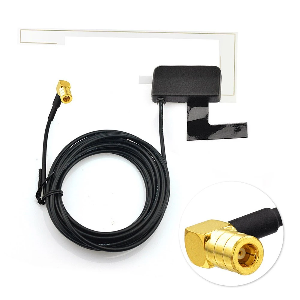 Eightwood DAB Car Aerial DAB+ Replacement SMB Plug Digital Car Radio Aerial Antenna 3 Meters Glass Windscreen Mount for Pioneer Clarion Alpine