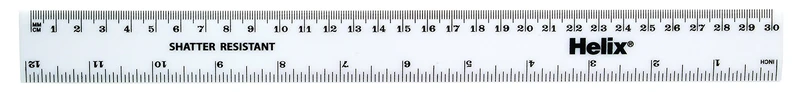 Helix 30cm 300 mm Metric Ruler White (Box of 100)