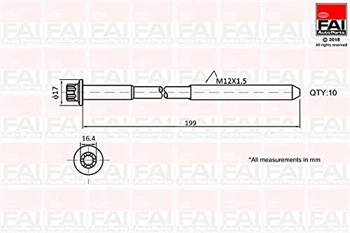 FAI HEAD BOLT SET (10) 11128513128 Part no. B1756