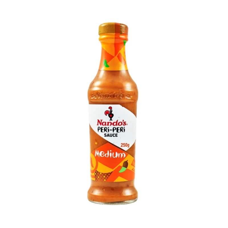 Nando's Medium PERi-PERi Sauce | Medium | No Artificial Colours or Flavours | Halal | Gluten Free (GF) | 250g - Image 1