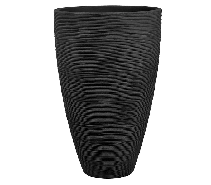 Dehner Pflanzvase Vino, Ø 40 cm, height 60 cm, plastic, anthracite