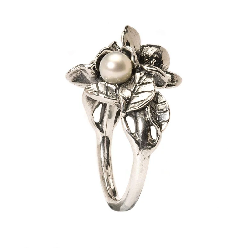 Trollbeads Silver 925 Ring Hawthorn With Pearl size 59 mm / 8 3/4