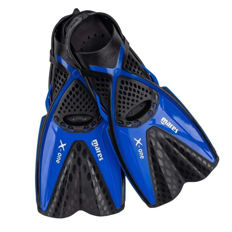Mares X-One - Short Snorkelling Fins, Lightweight Open Heel Design, Perforated Foot Pocket, Channel Thrust Technology, Travel and Tropical Diving - Image 1