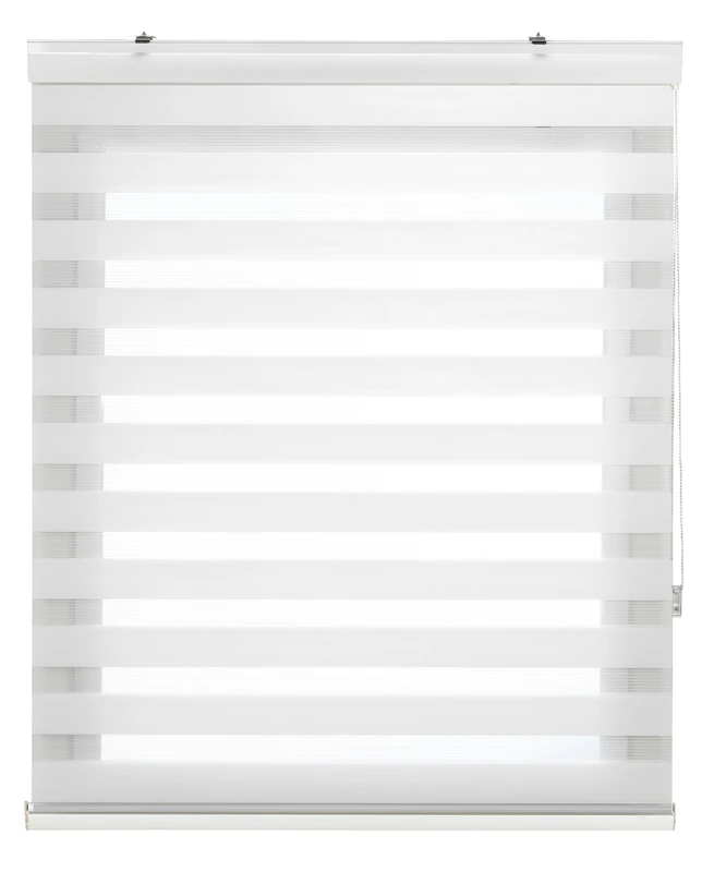 Blindecor - Lira Luxury Double layered roller blind, Night and Day, Off-white, 120x180cm (width x length)