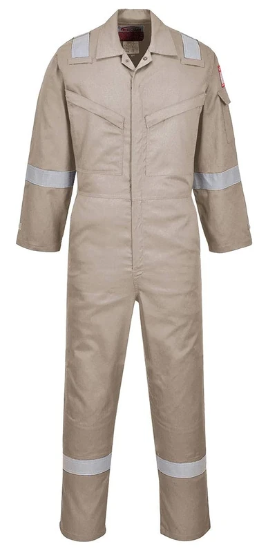 Portwest Araflame Silver Coverall, Size: 5One Size, Colour: Khaki, AF73KHR50