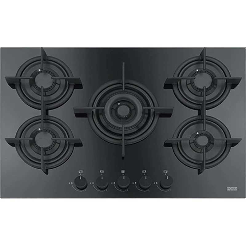Hob with 5 burners from Franke Mythos FHCR 755 4G TC HE BK C - black - 106.0374.283