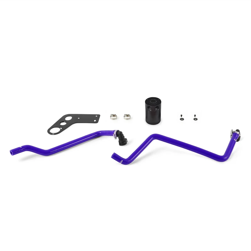 Mishimoto MMBCC-MUS8-15PBL PCV Baffled Oil Catch Can Compatible With Ford Mustang GT 2015+ Blue