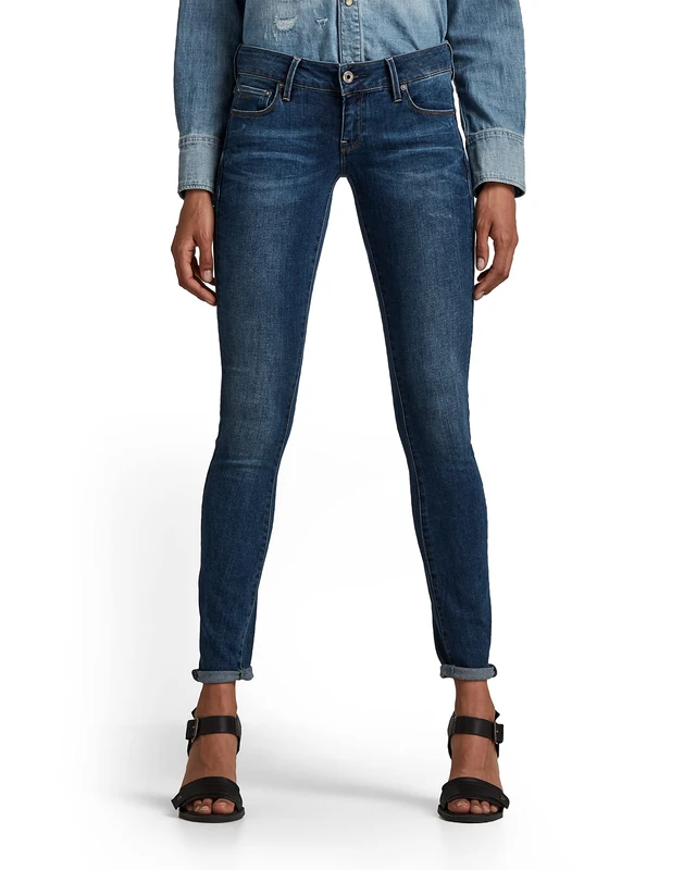 G-STAR RAW Women's 3301 Low Skinny Jeans, Blue (dk aged 60878-6553-89), 24W / 34L