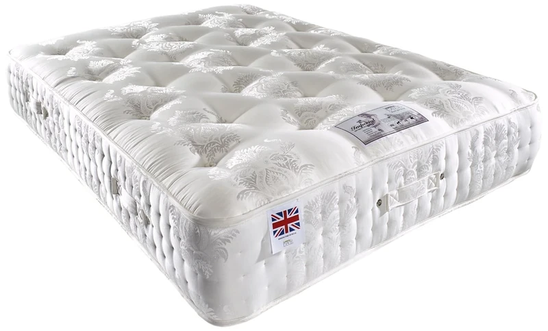 Imperial Mattress Imperial Organic 2000 Pocket Sprung 12" Deep Tufted Mattress, Silk, White, Full