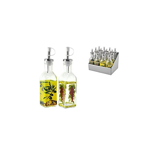 Home 9336100 Set of 12 Coloured Glass Bottles Measuring Caps Cc190 Table Furniture - Image 1
