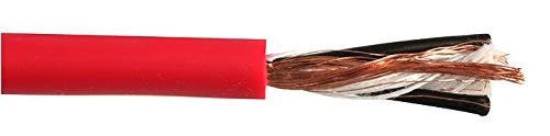 PRO POWER Balanced Microphone Cable – OFC 26AWG, 2-Core Screened, Red, 100m Reel, Flexible PVC Jacket, Professional Audio Use (PP01383)