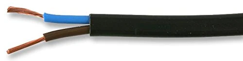 Pro Power 3192Y-1 mmBLK100 m 1.00 mm Oval PVC mains Cable, 2 Core, 3192Y, Black, 100 m